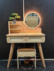 Bàn trang điểm- bàn phấn mây chân gỗ e sẵn