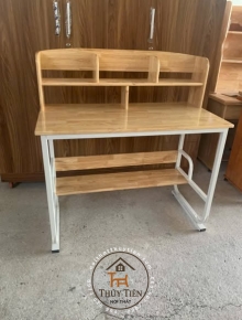 Bàn học sinh chân sắt mặt gỗ cao su