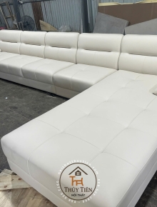 Sofa góc L trắng kem