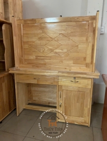 Bàn làm việc gỗ cao su tự nhiên 1m, 1m2, 1m4