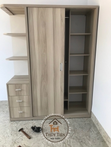 Tủ Quần Áo MDF Kệ Kéo Ngoài- TQAMDF 008