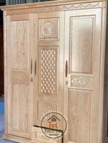 Tủ Quần Áo Gỗ sồi tự nhiên đủ kích thước - TQAGS 004