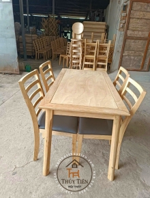 Bàn Ăn Gỗ Cao Su 4 Ghế 6 Ghế Mặt Nệm- BGCSMN 005