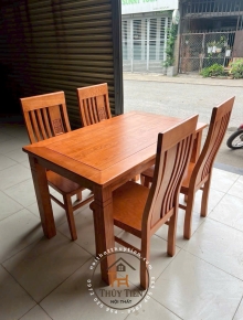 Bàn ăn vuông gỗ sồi 4 ghế thọ- BAV4GT 002