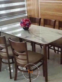 Bộ Bàn Ăn Mặt Giả Vân Đá + 4 Ghế Cabin mã 01