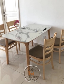 Bộ Bàn Ăn Mặt Giả Vân Đá + 4 Ghế Cabin mã 03