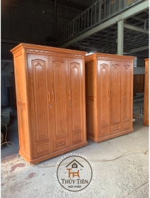 Tủ quần áo gỗ sồi màu