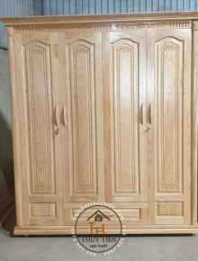 Tủ quần áo gỗ sồi màu tự nhiên 