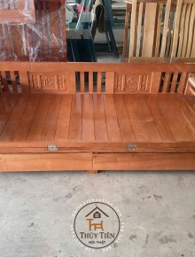 Ghế gấp- Giường gấp đa năng thông minh- Trường Kỷ gỗ sồi  có hộc kéo