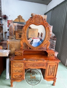 Bàn trang điểm gỗ tràm hình trái tim ngang 1m1