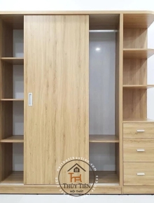 Tủ quần áo gỗ MDF có kệ ngoài - TQAMDF 029
