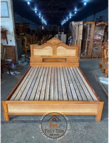 GIƯỜNG NGỦ GỖ CĂM XE GÕ MẪU NỮ HOÀNG 1M6,1M8 X 2M