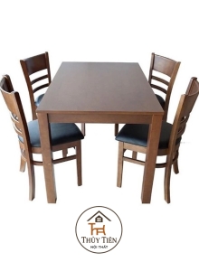 Bộ bàn 4 ghế cabin gỗ cao su 
