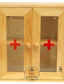Tủ thuốc gỗ cao su- TTGCS 005