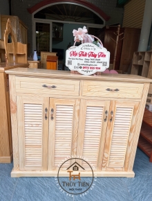 Tủ giày dép gỗ thông nguyên khối ngang 1m2
