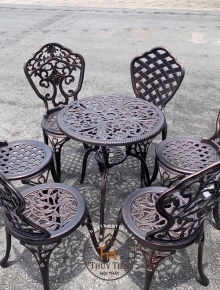 Bàn trà nhôm đúc 6 ghế