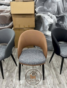 Ghế Ăn Nhập Khẩu Cao Cấp 𝐒𝐔𝐑𝐈 Bọc Da PU Chống Mèo Cào Cao Cấp Hiện Đại, Chân Sắt Sơn Tĩnh Điện