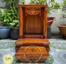 Bàn thờ thần tài cột tròn trơn