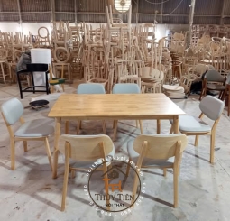 BỘ bàn ăn Ghế Venus gỗ cao su