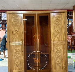 Tủ áo cánh kính gỗ hương xám Tủ áo cánh kính gỗ hương xám