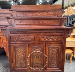 Tủ thờ gỗ tràm sơn màu óc chó