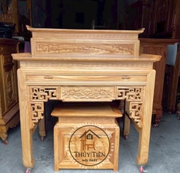 Bàn thờ gia tiên gõ đỏ toàn bộ
