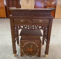 Mẫu bàn cúng gỗ sồi