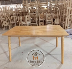 Bàn ăn lunar tròn & chữ nhật gỗ cao su 