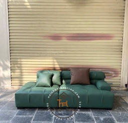 Sofa xanh lá lên form nhìn sang mà vẫn nổi bật 🌿 Xưởng nhận làm theo kích thước, màu và mẫu riêng nha.