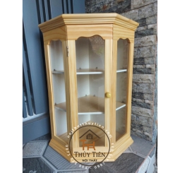 Tủ Thuốc gỗ thông treo góc tường 