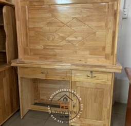 Bàn làm việc gỗ cao su tự nhiên 1m, 1m2, 1m4