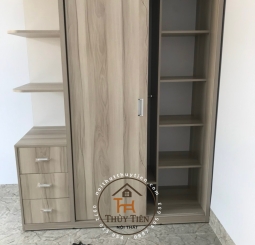 Tủ Quần Áo MDF Kệ Kéo Ngoài- TQAMDF 008