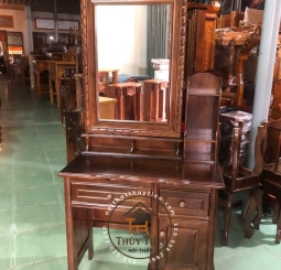 Bàn Trang Điểm Gỗ Tràm Kiểu Gương Hộp- BTDGT 004