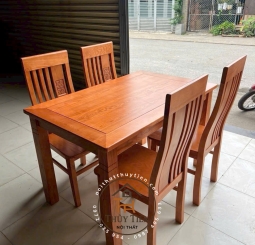 Bàn ăn vuông gỗ sồi 4 ghế thọ- BAV4GT 002