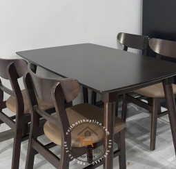 Bàn Ăn Gỗ Cao Su 4 Ghế 6 Ghế Mặt Nệm- BGCSMN 002
