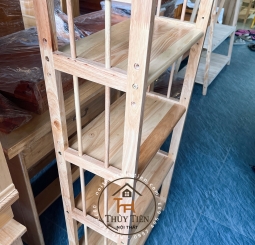Kệ sách- kệ trưng bày gỗ cao su hàng chuẩn đẹp loại 1 dày dặn, chắc chắn