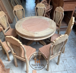 Bàn ăn tròn gỗ tràm rừng