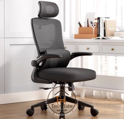 Ghế Công Thái Học 418 – Tựa Đầu, 2 Lưng Đệm Lưới Đỡ Cột Sống, Tay Ghế Điều Chỉnh 