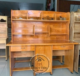 Bàn học sinh gỗ cao su đôi 1m4, 1m6