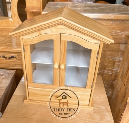 Tủ Thuốc gỗ thông hình mái nhà (có hộc)
