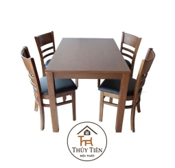 Bộ bàn 4 ghế cabin gỗ cao su 