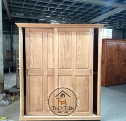 Tủ quần áo gỗ sồi cửa lùa