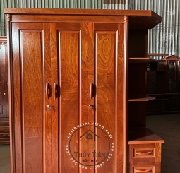 Tủ quần áo xoan phủ có kệ ngoài Tủ quần áo xoan phủ có kệ ngoài