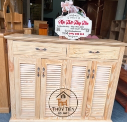 Tủ giày dép gỗ thông nguyên khối ngang 1m2 Tủ giày dép gỗ thông nguyên khối ngang 1m2