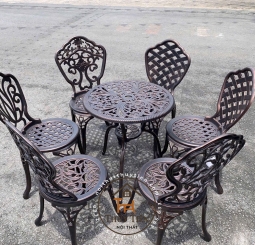 Bàn trà nhôm đúc 6 ghế Bàn trà nhôm đúc 6 ghế