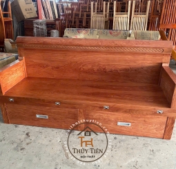 Giường gấp gỗ hương đá - gõ hộc kéo  Giường gấp gỗ hương đá - gõ hộc kéo