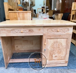 Bàn làm việc gỗ cao su tự nhiên- BLVGCS 002