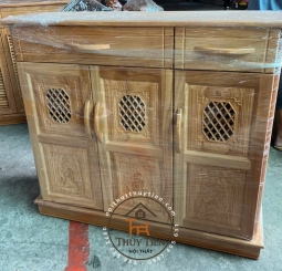 Tủ giày dép gỗ gõ đỏ đẹp bền sang 
