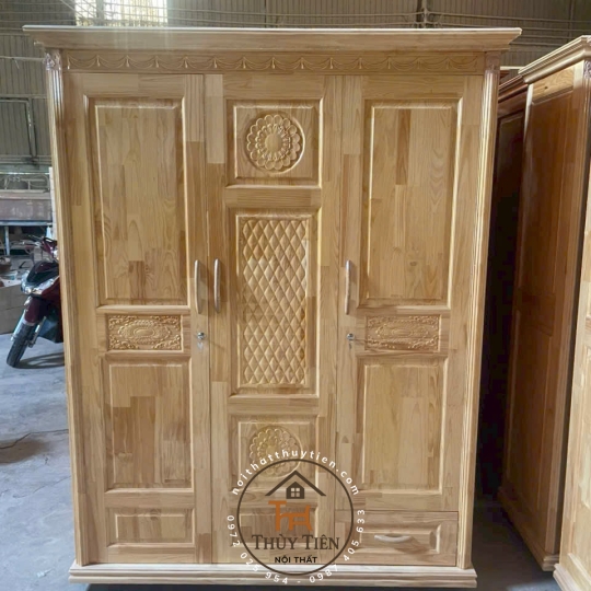 Tủ quần áo gỗ thông- TQAGT 006