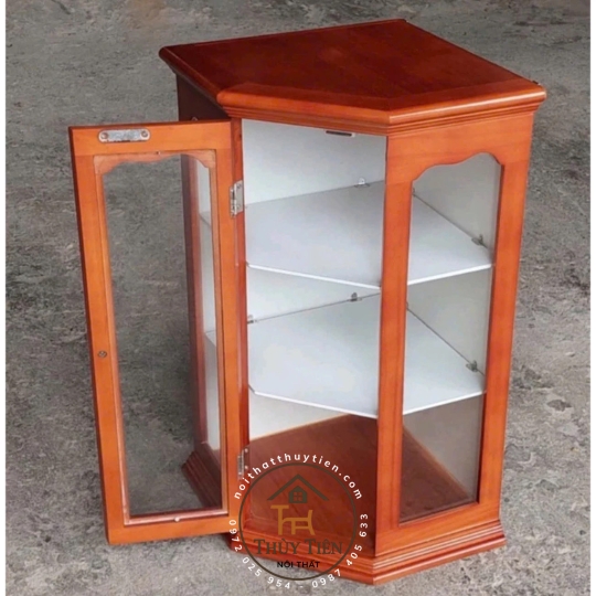 Tủ Thuốc gỗ thông treo góc tường 